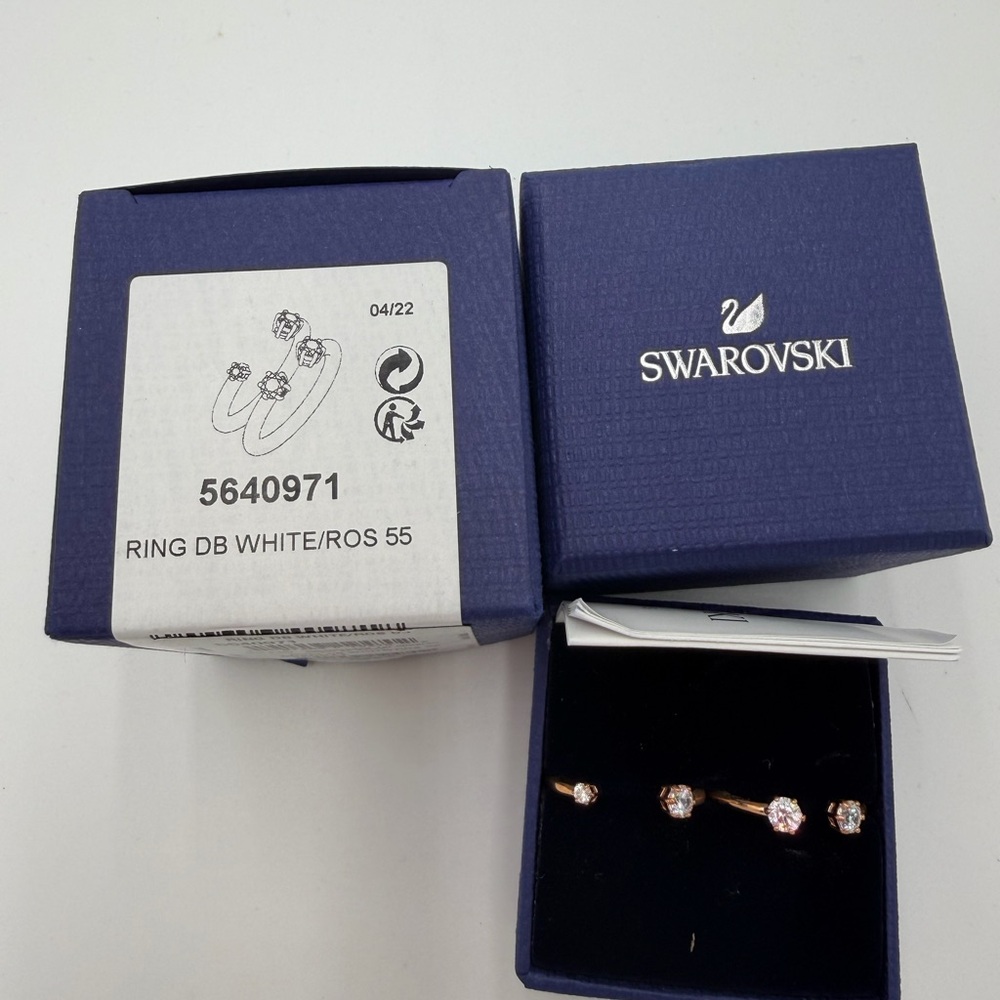 Swarovski Rose Gold and White Crystal Ring